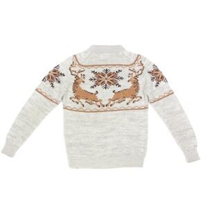 SILTON California Vintage 70s Deer Nordic Christmas Ski Sweater Men's size S